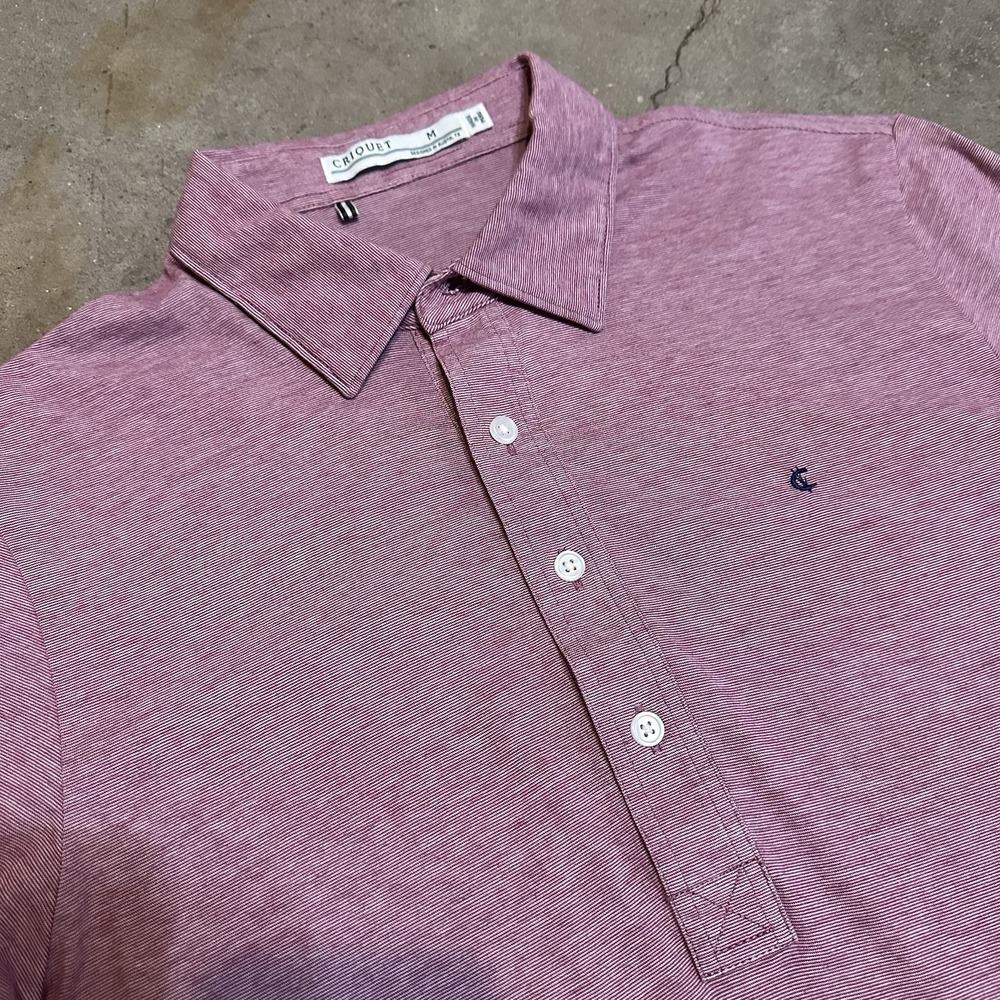 CRIQUET Polo Shirt Mens M Heather Gray Red Cotton Stretch Preppy Golf LOT OF 2 - Picture 9 of 13